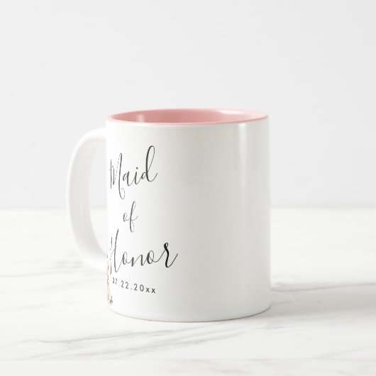 Boho Floral Wedding Tweekleurige Koffiemok (Voorkant links)