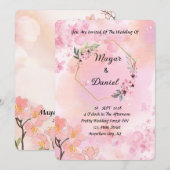 Boho Floral Wedding Uitnodiging voor dit seizoen (Voorkant / Achterkant)