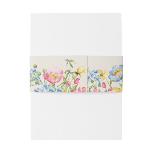 Boho Floral Wedding Uitnodigingen Wikkel (Achterkant Voorbeeld)