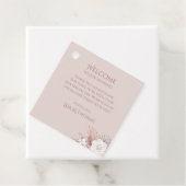 Boho Floral Wedding Welcome Gift Label (In situ)