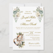 Boho floral wedding with rings kaart (Voorkant)