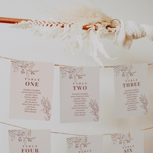 Boho Floral Wedding Zitting Grafiek Kaarten