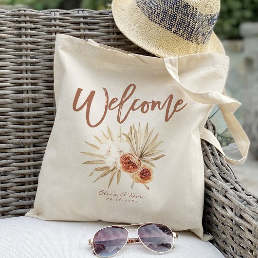 Boho Floral Welcome Tote Bag