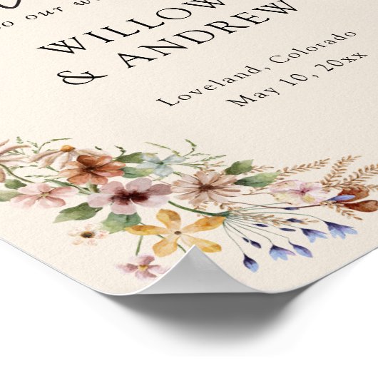  Boho Floral Welkom Poster (Hoek)