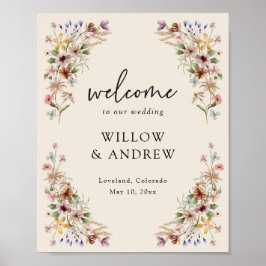  Boho Floral Welkom Poster