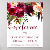 Boho Floral | Welkomstteken voor bruiloft Poster (Voorkant)