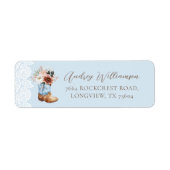 Boho Floral Western Blue Cowboy Boot Baby shower Etiket (Voorkant)