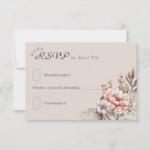 Boho Floral Western Cowgirl laarzen monogram RSVP Kaartje (Voorkant)