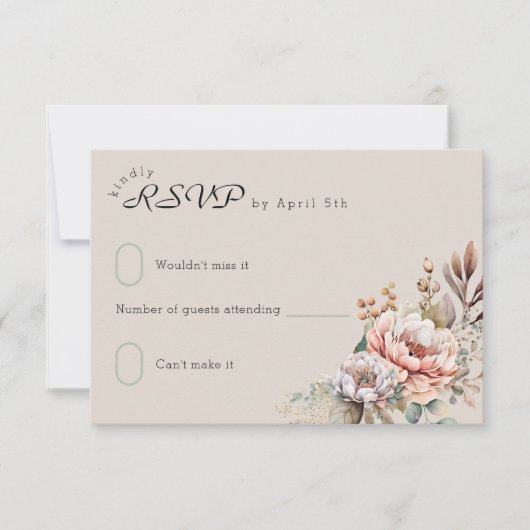 Boho Floral Western Cowgirl laarzen monogram RSVP Kaartje (Voorkant)