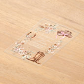 Boho Floral Western Vrijgezellenfeest Acryl Uitnodigingen (Laagn)