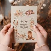 Boho Floral Western Vrijgezellenfeest Informatiekaartje