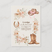 Boho Floral Western Vrijgezellenfeest Informatiekaartje (Voorkant)