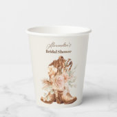 Boho Floral Western Vrijgezellenfeest Papieren Bekers (Achterkant)