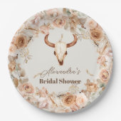 Boho Floral Western Vrijgezellenfeest Papieren Bordje (Voorkant)