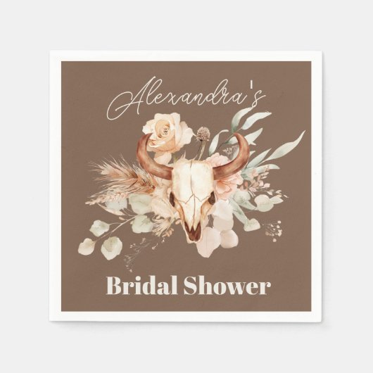 Boho Floral Western Vrijgezellenfeest Servet (Voorkant)