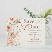 Boho Floral Westerne bruiloft Bewaar de datum Save The Date (Staand voorkant)
