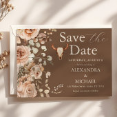 Boho Floral Westerne bruiloft Bewaar de datum Save The Date