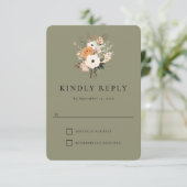 Boho Floral Westerne bruiloft reactie Kaart (Staand voorkant)