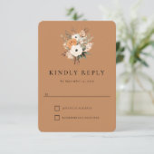 Boho Floral Westerne bruiloft reactie Kaart (Staand voorkant)