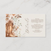 Boho Floral Westerne Trouwruimte Kaart (Voorkant)