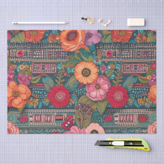 Boho Floral Whimsical Tissuepapier (Craft)