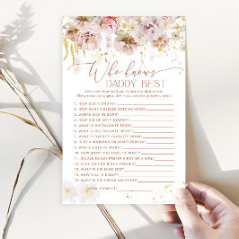 Boho floral Who kent papa beste baby shower game