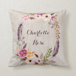 Boho Floral Wild One Baby Girl Nursery Decor Kussen