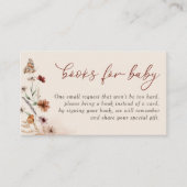 Boho Floral Wildflower Baby shower Boeken voor Bab Informatiekaartje (Voorkant)