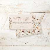 Boho Floral Wildflower Baby shower Luier Raffle Informatiekaartje
