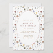 Boho Floral Wildflower Birthday | Uitnodiging (Voorkant)