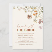 Boho Floral Wildflower Bruids Brunch Beige Kaart (Voorkant)