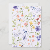 Boho Floral Wildflower Bruids Douche Uitnodiging (Achterkant)