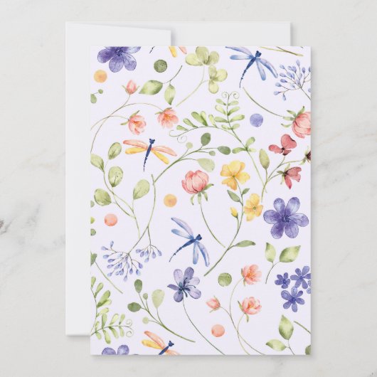 Boho Floral Wildflower Bruids Douche Uitnodiging (Achterkant)