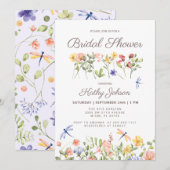 Boho Floral Wildflower Bruids Douche Uitnodiging (Voorkant / Achterkant)