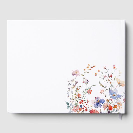 Boho Floral wildflower bruiloft Gastenboek (Achterkant)