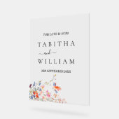 Boho Floral wildflower bruiloft Uitnodiging Acryl Bord (Hoek)