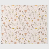 Boho Floral Wildflower Cadeaupapier (Vlak)