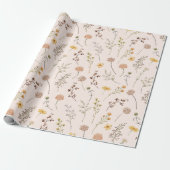 Boho Floral Wildflower Cadeaupapier (Uitgerold)