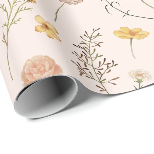 Boho Floral Wildflower Cadeaupapier (Rol Hoek)
