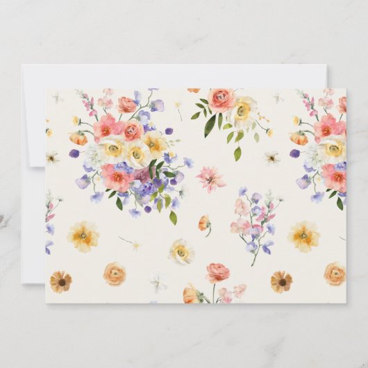 Boho Floral | Wildflower Foto De datum opslaan Save The Date (Achterkant)