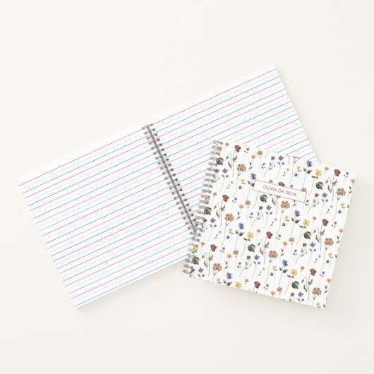 Boho Floral Wildflower | Gepersonaliseerd Notitieboek (Binnen)