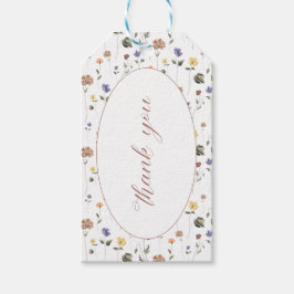 Boho Floral Wildflower Hartelijk dank | Cadeaulabel
