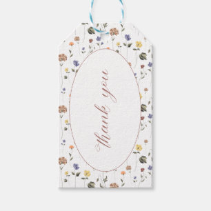 Boho Floral Wildflower Hartelijk dank   Cadeaulabel