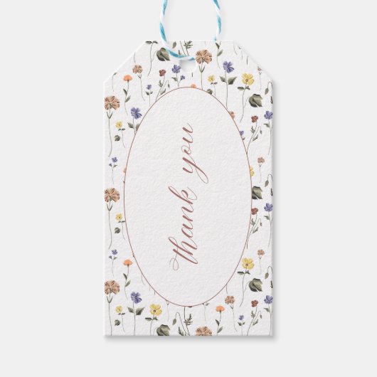 Boho Floral Wildflower Hartelijk dank | Cadeaulabel (Voorkant)