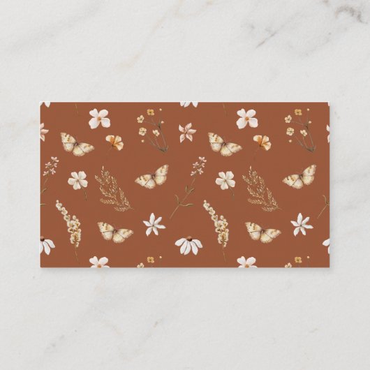 Boho Floral Wildflower Luier Raffle Baby shower Informatiekaartje (Achterkant)