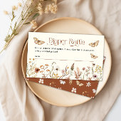 Boho Floral Wildflower Luier Raffle Baby shower Informatiekaartje