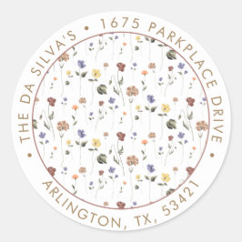 Boho Floral Wildflower | Ronde Sticker