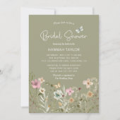 Boho Floral Wildflower Sage Green Vrijgezellenfees Kaart (Voorkant)