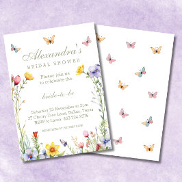 Boho Floral Wildflower Spring Vrijgezellenfeest Kaart