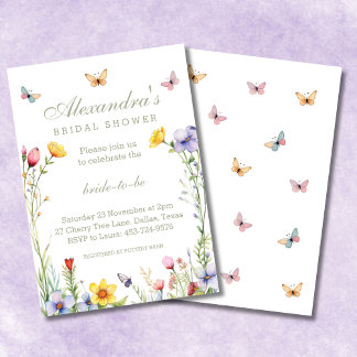 Boho Floral Wildflower Spring Vrijgezellenfeest Kaart